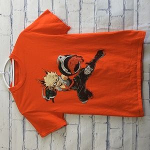 My Hero Academia Katsuki Bakugo Orange T Shirt Men's Size Small